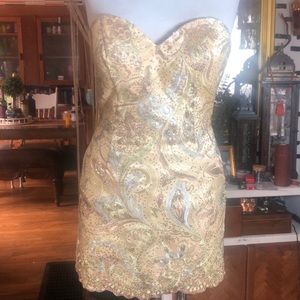 Vintage gold Mini dress